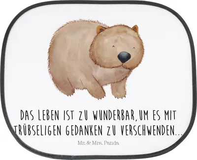 Produktbild von Mr. & Mrs. Panda Sonnenschutz Auto Wombat - Weiß - Geschenk, Lustige Sprüche, Autoscheiben, Australien, Spruch, Motivation, Pkw, für, Das Leben Ist schön, Sonnenblende