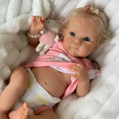 Zdjęcie produktu dla Lalka reborn bobas 45 cm, pełny silikon, dziewczynka, zabawka dla dzieci