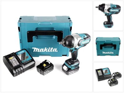 Obrázok produktu pre Akumulátorový rázový uťahovák Makita DTW 1002 RMJ 1/2" 18V 1000Nm bez kefiek + 2x akumulátor 4,0 Ah + nabíjačka + Makpac