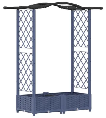 Immagine prodotto di Aiuola rialzata con graticcio e copertura, grigia, 124 x 40 x 123 cm, PP