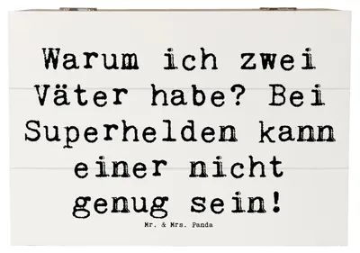 Produktbild von Mr. & Mrs. Panda Box Spruch Superhelden Stiefvater 22 x 15 cm - Weiß - Geschenk, Geburtstage, Superheld, Schatulle, fotobox, herzerwärmende Sprüche, Truhe, Verwandte