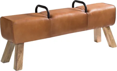 Produktbild von Sitzbank BOCK 134cm mit Griffen Echtleder hellbraun