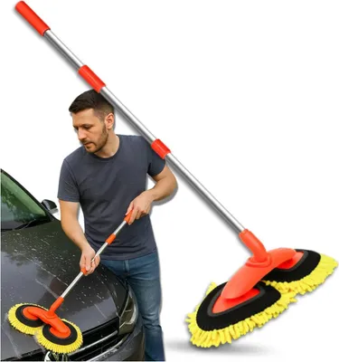 Image de EDIBAZZAR | Brosse souple pour lavage de voiture avec manche télescopique et tête pivotante