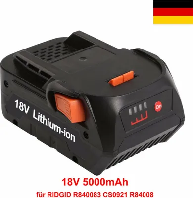 Obrázek produktu pro Nová baterie 18V 5000mAh pro elektrické nářadí RIDGID R840085 R840086 R840087 L1815R L1830R 5.0Ah