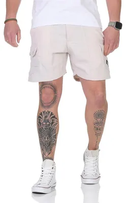 Immagine prodotto di Pantaloni sportivi corti da uomo per il tempo libero Bermuda con tasche; beige/XL