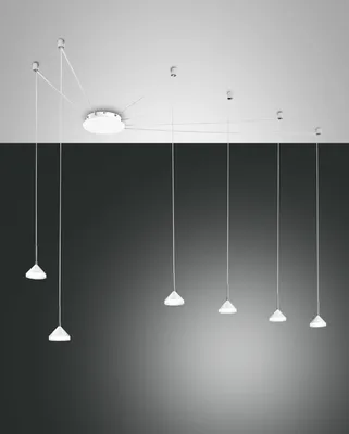 Produktbild von Fabas Luce Isabella LED Pendelleuchte Weiß Rund 6-flammig