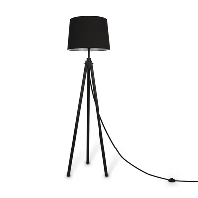 Produktbild von Maytoni  Stehleuchte Calvin 1x E27 excl. Schwarz aus Metall und Holz 60Wfür Küche, Schlafzimmer, Wohnzimmer, Esszimmer, Lobby