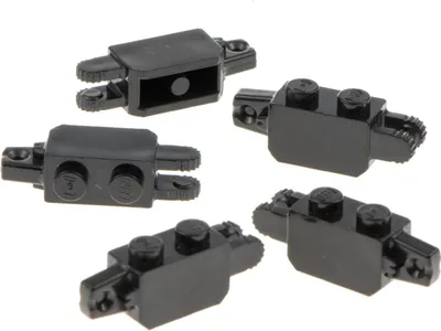 Produktbild von 5x Lego Scharnierstein 9 Zähne 1x2x1 schwarz Gelenk Stein vertikal 4167106 30386