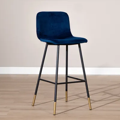 Produktbild von Bronx71 Barhocker Samt Mikky 65 - 78 cm blau