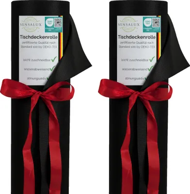 Produktbild von Sensalux Tischdeckenrollen-Set, 2 Stück, 1,5m x 25m Schwarz