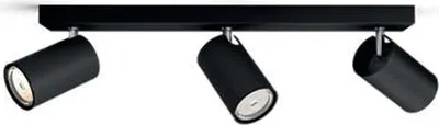 Obrázek produktu pro Philips myLiving Stropní/nástěnné bodové svítidlo Kosipo, 3×, Bodová světla, GU10, 3 žárovek, LED, 220-240 V, Černá