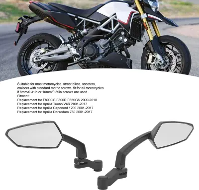 Obrázek produktu pro 1 pár motocyklových zpětných zrcátek ve stylu uhlíkových vláken, otočné boční zrcátko, náhrada za Aprilia 2001-2017