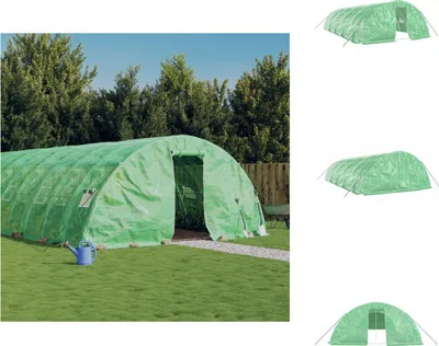 Image de vidaXL Serre avec cadre en acier vert 50 m² 10x5x2,3 m - Serres
