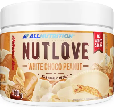 Produktbild von ALLNUTRITION Nutlove White Choco Peanut 500g Weisse Schokolade Mit Nüssen Ohne Zucker