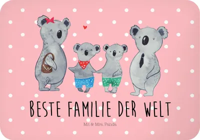 Produktbild von Mr. & Mrs. Panda magnet Koala Familie zwei - Rot Pastell - Geschenk, Zusammen, whiteboardmagnet, zettelhalter, Notizhalter, Koalabär, Kühlschrankmagnet, Dekomagnet