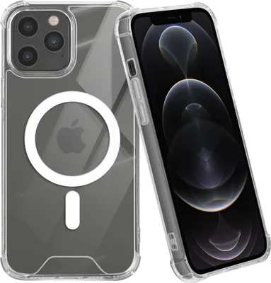 Produktbild von Avizar, MagSafe Schutzhülle für iPhone 12 Pro Max Silikon Verstärkte Ecken, Transparent