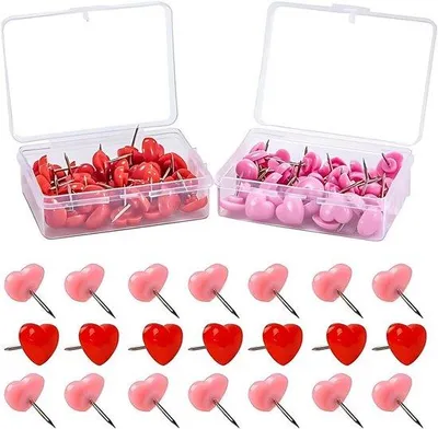 Produktbild von Herzformige Dekorationsnägel rosa rot 200 Stück