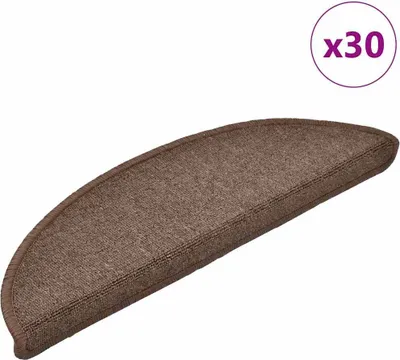 Zdjęcie produktu dla Maty na schody 30 szt. 56x17x3 cm Brąz kawowy Półokrągły