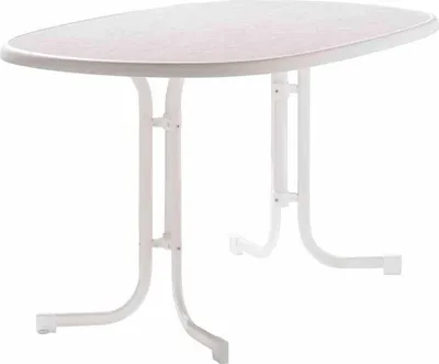 Produktbild von SIEGER 152/W  Tisch 140x90 weiß klappbar,Dekorplatte oval