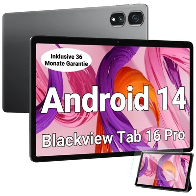 Produktbild von Blackview Tab 16 Pro, 8GB+256GB, Dual-4G, GPS/Glonass, 11-Zoll-IPS-Display, 503g/7,45mm Leicht, 7700mAh Akku, 18W Schnellladung, UNISOC T616 Octa-Core