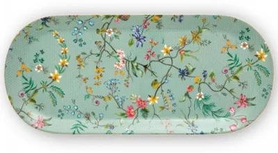 Produktbild von Pip Studio Kuchenplatte Jolie Rechteckig Flowers Blau