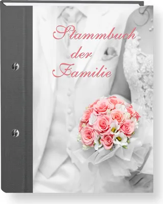 Produktbild von Stammbuch der Familie Wedding grau A5 personalisierte Stammbücher Vintage Hochzeit Stammbaum Trauung Hochzeit