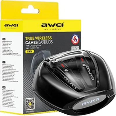 Obrázok produktu pre Slúchadlá Awei Bluetooth 5.3 T25 Tws + Dokovacia Stanica Čierna/Čierna