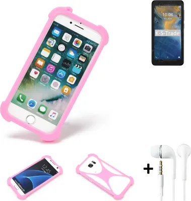 Produktbild von K-S-Trade Bumper + Kopfhörer kompatibel mit ZTE Blade A31 Lite Handy Hülle Schutzhülle Silikon Schutz Hülle Cover Case Silikoncase Silikonbumper