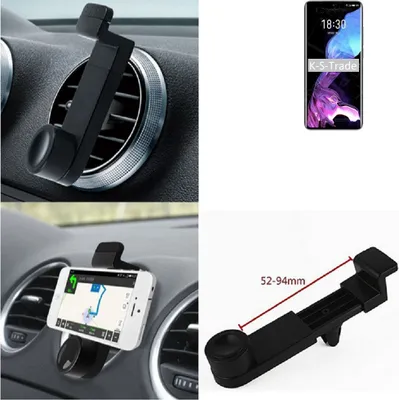 Produktbild von K-S-Trade Lüftungshalterung kompatibel mit Meizu 18 KFZ-Halterung Autohalterung Handy-halterung Lüftungsgitter Lüftungsschlitze Schwarz