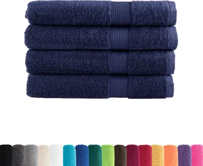 Produktbild von vidaXL Premium Handtücher SOLUND 4 Stk. Marineblau 100x200 cm 600 g/m²