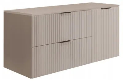 Zdjęcie produktu dla Szafka Łazienkowa Wisząca Szuflady Drzwi Flisan 100X46 Cm Z Blatem Kaszmir