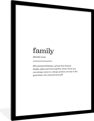 Produktbild von MuchoWow® Gerahmtes Poster sprichwörter - zitate - familie - Wörterbuch 60x80 cm - Poster mit Schwarzem Bilderrahmen Wandposter Rahmen Foto Bilder - Wohnzimmer - Dekorationen - Prämie