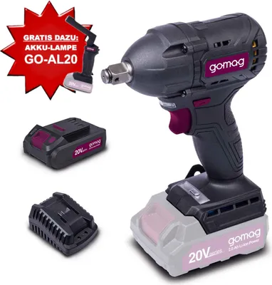 Produktbild von Gomag Akku-Schlagschrauber GO-SCS350BL 20V Drehmoment 350Nm Schläge 3600bpm