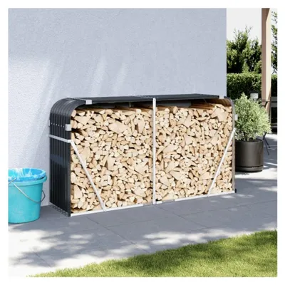 Produktbild von Kaminholzunterstand Anthrazit 180x45x100 cm aus verzinktem Stahl