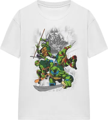Immagine prodotto di Teenage Mutant Ninja Turtles - Maglietta "Shredder e le tartarughe" per bambini/donne Unisex TV16874 (S) (Weiß)