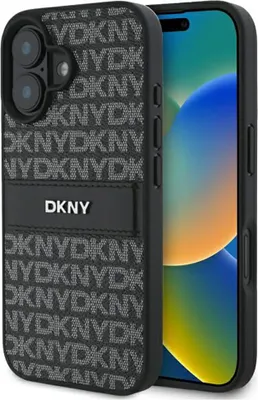 Produktbild von Etui Dkny Textur Muster Tonal Stripe Na Iphone 16 - Czarne