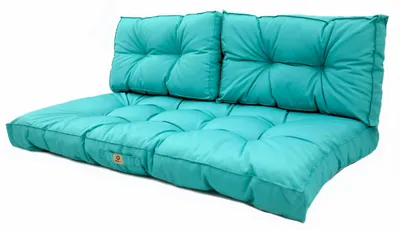 Image de Coussins pour salon de jardin capitonné 100x50cm Bleu caraibes