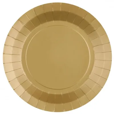 Produktbild von Einweg-Pappteller, rund, goldfarben, 22,5 cm Durchmesser, 10er-Pack