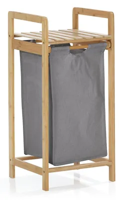 Image de Panier à linge en bambou avec sac amovible - 73 x 33 cm