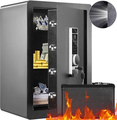 Produktbild von Famanu Safe mit Fingerabdruck - Brandgeschützt - Grau