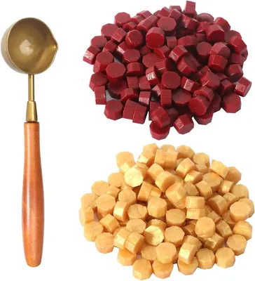 Productafbeelding van Zegelwas Stempel - Wax Seal - Briefen Verfraaien - Gekleurde Wax - 1 Stuks - Goud en Rood