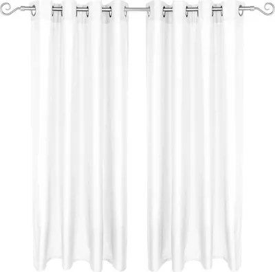 Image de lot de 2 rideaux opaques Alessia avec œillets 140x145cm blanc