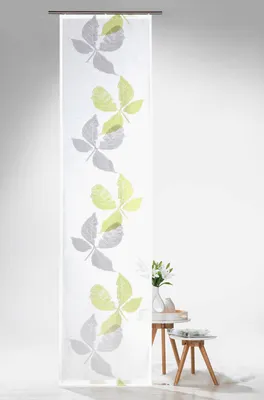 Obrázek produktu pro heimtexland ® Posuvná záclona Batist Pure Nature VxŠ 246x60 Průhledná plochá záclona Typ638 Zelená bez příslušenství