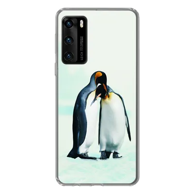 Produktbild von MuchoWow® Handyhülle Schutzhülle Hülle für Huawei P40 Pinguine - Schnee - Familie Silikon Softcase Handy Hülle - Handytasche