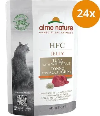 Zdjęcie produktu dla Almo Nature HFC JELLY tuńczyk i anchois 55gx24
