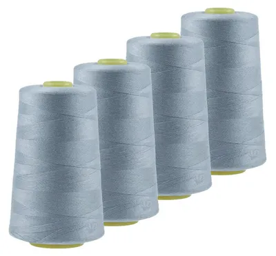 Produktbild von 4 x 4572m Qualitäts Overlock-Garn Overlock-Nähgarn Farbe 701 - 740, Farbe:A729 zartes taubenblau