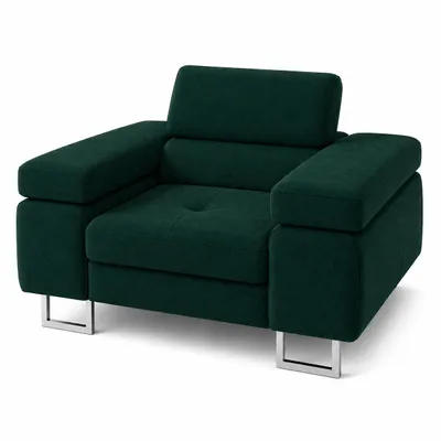Produktbild von Sessel LAZARO in Grün 134 x 90 x 102 cm bequemer Polstersessel mit breiten Armlehnen, KI-generiertes Bild