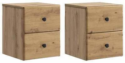 Obrázok produktu pre vidaXL Nástenný nočný stolík, 2 ks, dub Artisan, 34,5 x 33 x 40 cm