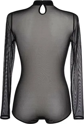 Produktbild von V-8380 body black S, Edler langarm Body ausdurchscheinendem Tü ll gefertigt