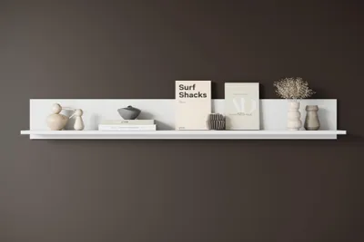 Zdjęcie produktu dla MINIO go for it, VEVE 138, półka ścienna, półka wisząca, nowoczesna, 138 cm, salon, kolor biały